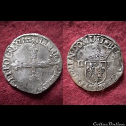 QUART ECUS HENRI III 1583 DE NANTES