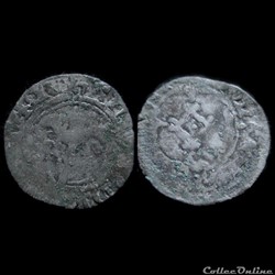 DOUBLE-DENIER JEAN IV DE BRETAGNE NANTES 1365-1399