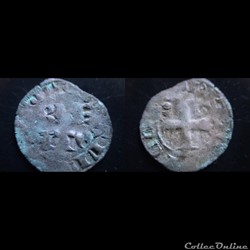 DENIER PARISIS JEAN IV DE BRETAGNE MI 1365 NANTES