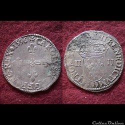 QUART ECUS CHARLES X 1596 DINAN