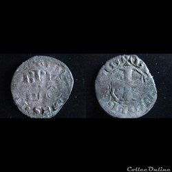 DENIER PARISIS JEAN IV DE BRETAGNE MI 1365 NANTES