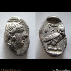 tétradrachme tardif d'ATHENES 350-250 avJC