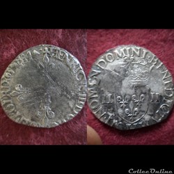 QUART ECUS HENRI III 1584 LA ROCHELLE