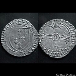 GROS A L'ECUS FRANCOIS II DE BRETAGNE 1483-1486  NANTES
