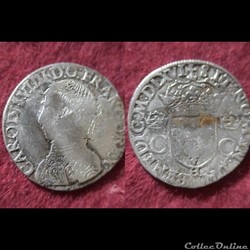 TESTON CHARLES IX 1566 LA ROCHELLE