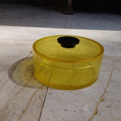 Plastique - Boîte à coton jaune transparent