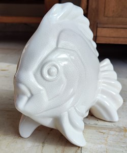 Céramique craquelé - Naturalisme poisson signé FSG