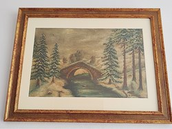 1978 - Le pont enneigé sur la rivière