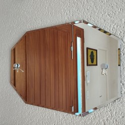 Verre miroir - Miroir hexagonal biseauté Art Déco