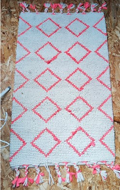 Tapis - Tapis en coton blanc et rose fluo