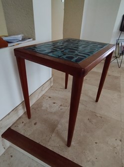 Meuble d'appoint - Table scandinave teck et céramique