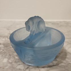 Verre moulé pressé - Saleron Art déco grenouille