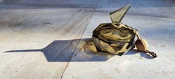 Verre - Boîte à poudre verre fumé dans la masse art déco Tchécoslovaquie