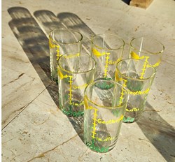 Verre - Grappe dorée, 6 verres à liqueur