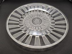 Verre moulé pressé - Assiette grande André Hunebelle à décor géométrique