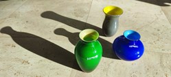 Verre Murano - Vase Nason Moretti gris/jaune bleu vert/jaune