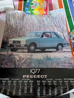 Affiche - Calendrier Peugeot 104 coupe 1977