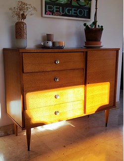 Meuble - Commode 1 porte 4 tiroirs années 60