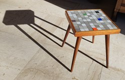 Meuble d'appoint - Table basse d'appoint bois de teck et mosaique