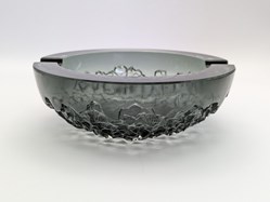 Verre moulé pressé - Cendrier Verlys noir années 50s