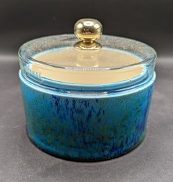 Céramique - Boite à bijoux Optat Milet à couvercle en verre et bouton en laiton