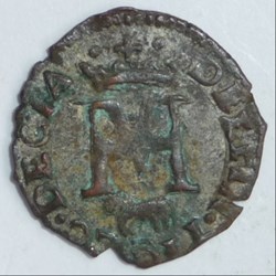 Delfin Tizzone (1582-1598). Imitation du Liard de Henri de Navarre et Marguerite de Valois