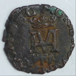 Delfin Tizzone (1582-1598). Imitation du Liard de Henri de Navarre et Marguerite de Valois