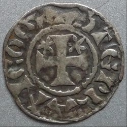 Monnayage immobilsé d' Etienne (XIIème siècle). Denier
