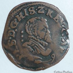 Philippe II d' Espagne (1555-1598) . Gigot ou 3 deniers