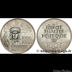 100 francs Liberté (Statue de la) 1986