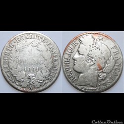 1 franc Cérès 1881 A