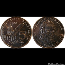 5 francs Voltaire 1994