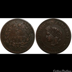 5 centimes Cérès 1876