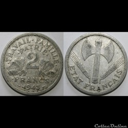 2 francs Francisque 1943