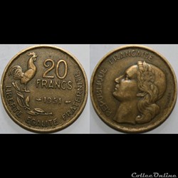 20 francs Guiraud 1951