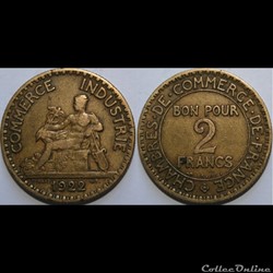 2 francs Chambres de Commerce 1922