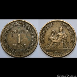 1 franc Chambres de Commerce 1922