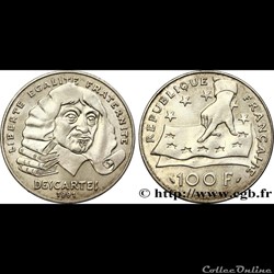 100 francs René Descartes 1991