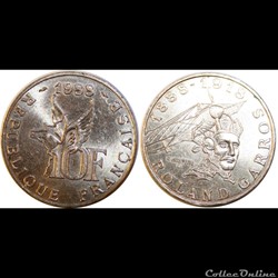 10 francs Roland Garros 1988