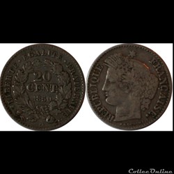 20 centimes Cérès 1850 Paris