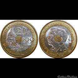 20 francs Pierre de Coubertin 1994