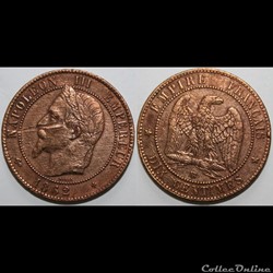 10 centimes Napoléon III, tête laurée 1862 BB