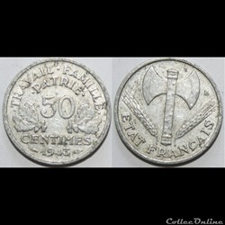 50 centimes Francisque 1943
