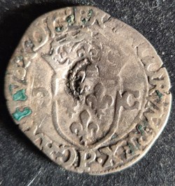 Douzain charles x 1593 dijon surfrappe avec fleur de lys