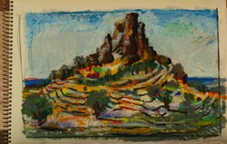 Colline avec ruine