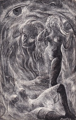 Femmes et flûte de Pan  /  Années 1950