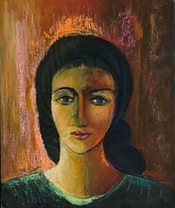 Portrait à fond rouge / Début 1960