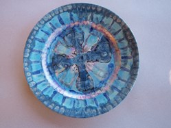 Grand plat bleu