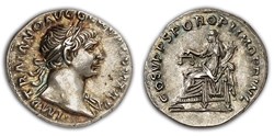 1.108.1 Trajan Denarius Rome Aequitas