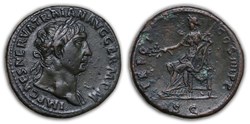 2.101.1 Trajan Sestertius Rome Pax